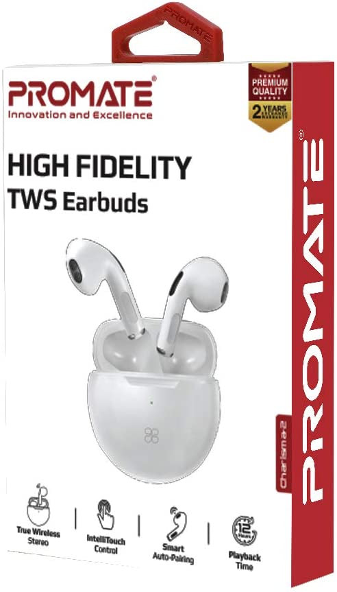 Promate Promate True Wireless Earbuds White | CHARISMA-2 - Computers & Tech - Lebanon