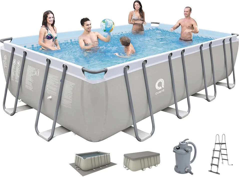 Jilong Avenli Jilong Avenli Steel Frame Rectangular Pool Set with Filter Pump & Ladder - 549×305×122cm | 17728EU - Sports & Outdoors - Lebanon