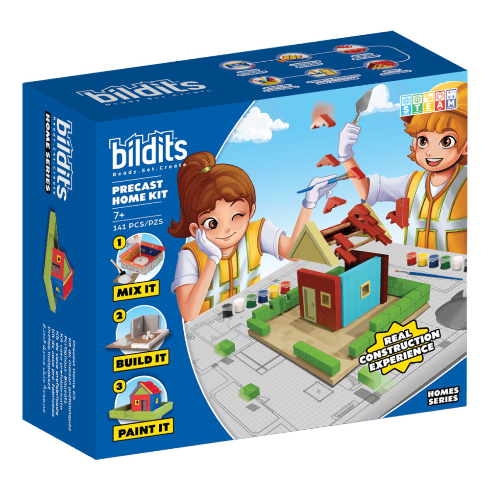 Bildits Bildits Precast Home Kit DIY Construction Set - 141 Pieces - Toys & Games - Lebanon