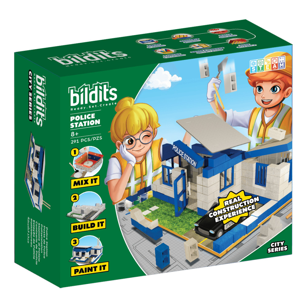 Bildits Bildits Police Station DIY Construction Kit - 291 Pieces - Toys & Games - Lebanon