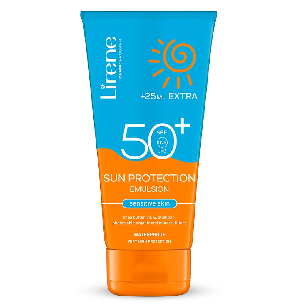 Lirene Lirene Sun Protection Body Emulsion For Sensitive Skin SPF50 - 150+25ml - Beauty & Personal Care - Lebanon