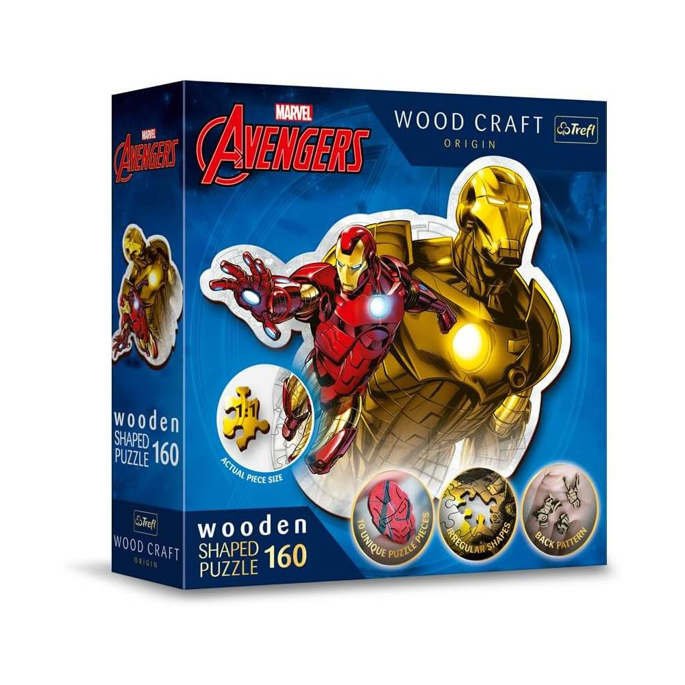 Trefl Trefl Brave Iron Man Disney Marvel Heroes 160-Piece Wooden Shaped Puzzle | 20183 - Toys & Games - Lebanon