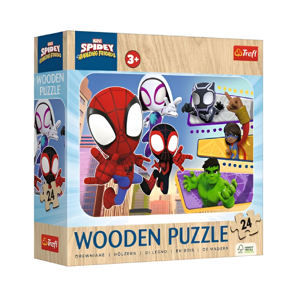 Trefl Trefl Brave Spidey and Friends 24-Piece Wooden Puzzle | 20274 - Toys & Games - Lebanon