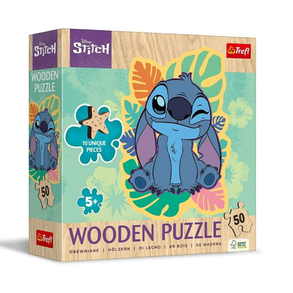 Trefl Trefl Happy Stitch 50-Piece Wooden Contour Puzzle | 20281 - Toys & Games - Lebanon