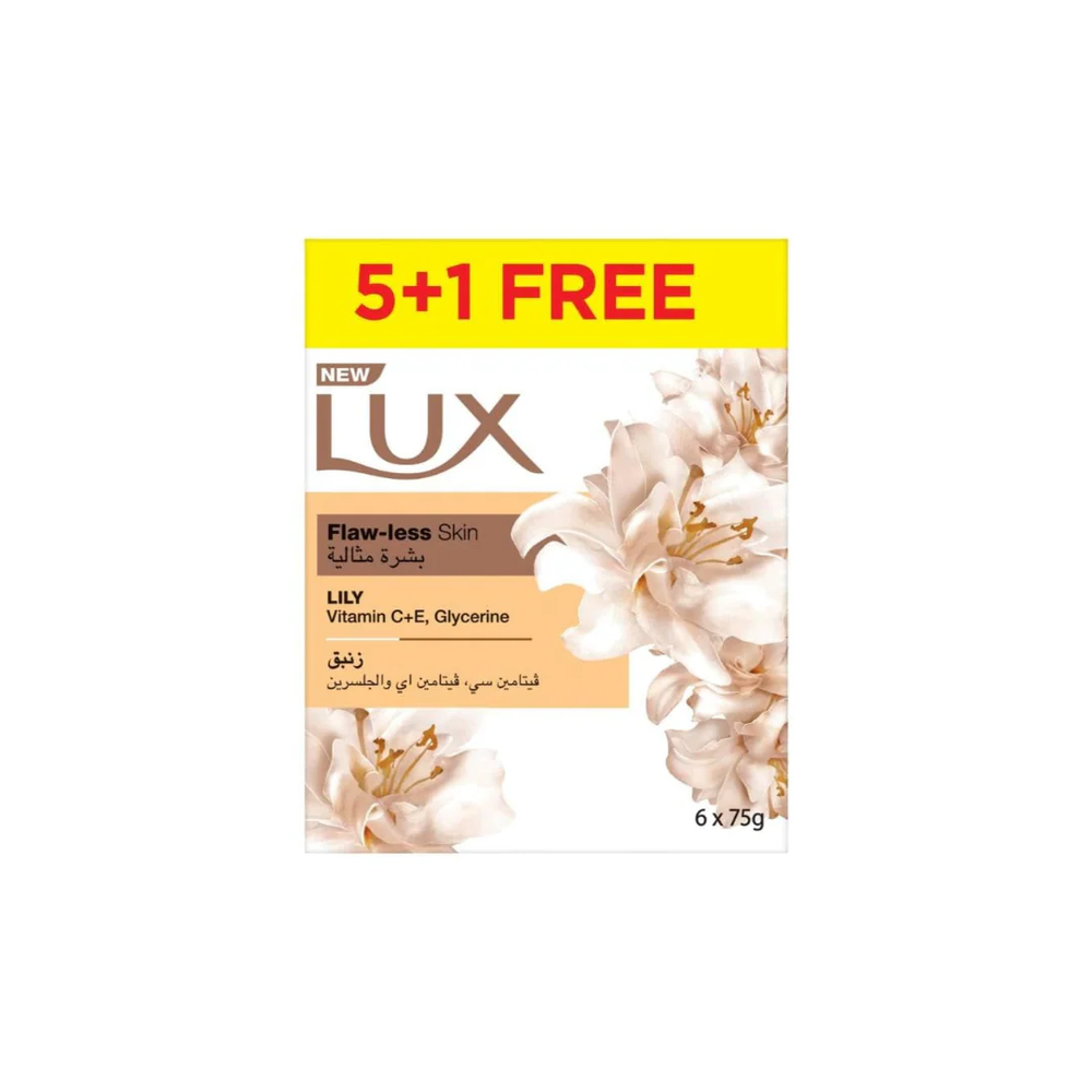 LUX Lux Flaw-Less Lily Scent Bar Soap 75g 5 + 1 Free | 284841 - Beauty & Personal Care - Lebanon