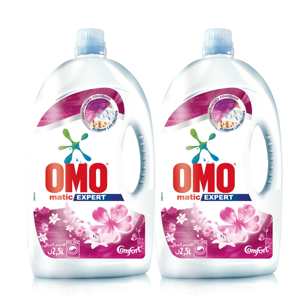 Omo Omo Comfort Matic Laundry Detergent Pack of 2 x 2.5L | 275925 - Home & Kitchen - Lebanon