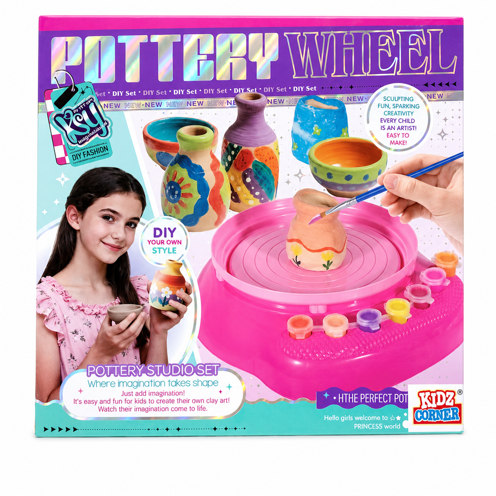 Kidz Corner Pottery Wheel Playset with Colors | KSY998 - Toys & Games - Lebanon