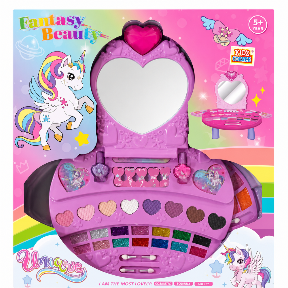  Fantasy Beauty Makeup and Nail Polish Table with Mirror | MNY-10046C - Beauty & Personal Care - Lebanon
