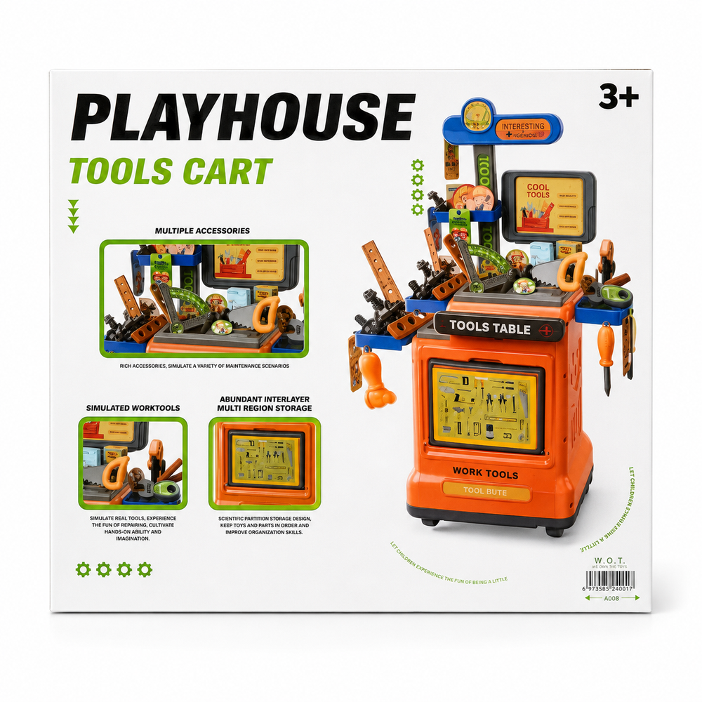 Playhouse Tools Cart Trolley Set 66 Pieces | 7324 - Toys & Games - Lebanon