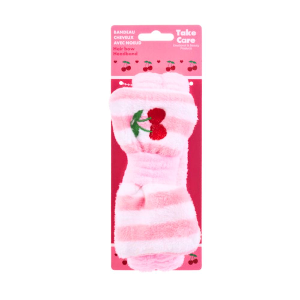 Take Care Words Pink Stripe Cherry Headband Assorted | ASS-12 - Home & Kitchen - Lebanon
