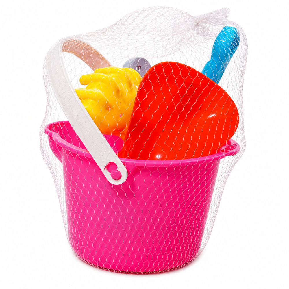 Pilsan Beach Bucket, Shovel, Fan & Sand Molds Pink | 623/1 PINK - Sports & Outdoors - Lebanon