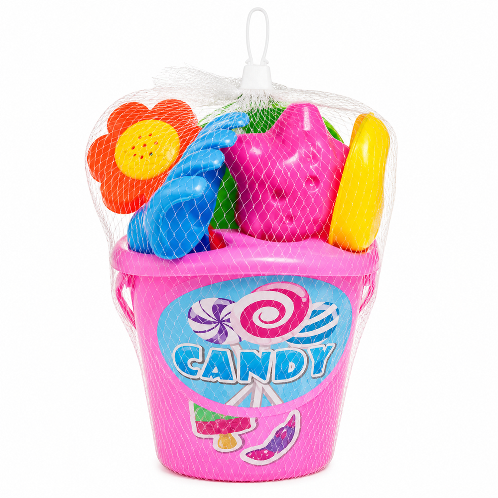 Pilsan Beach Bucket with Water Can, Shovel & Sand Molds Pink | 626/627 PINK - Sports & Outdoors - Lebanon