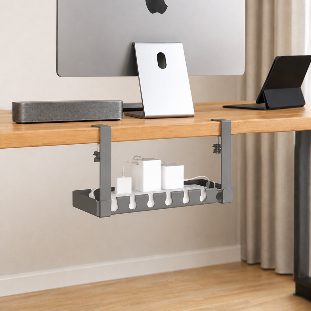 Under-Desk Cable Organizer Tray 40cm - Grey | SD10 GREY - Computers & Tech - Lebanon
