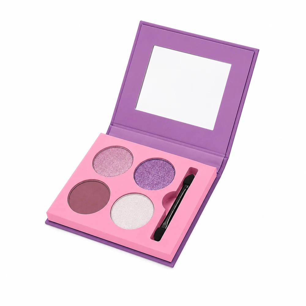 Take Care Kuromi Eyeshadow Palette 4 Colors with Brush & Mirror | DL12 - Beauty & Personal Care - Lebanon