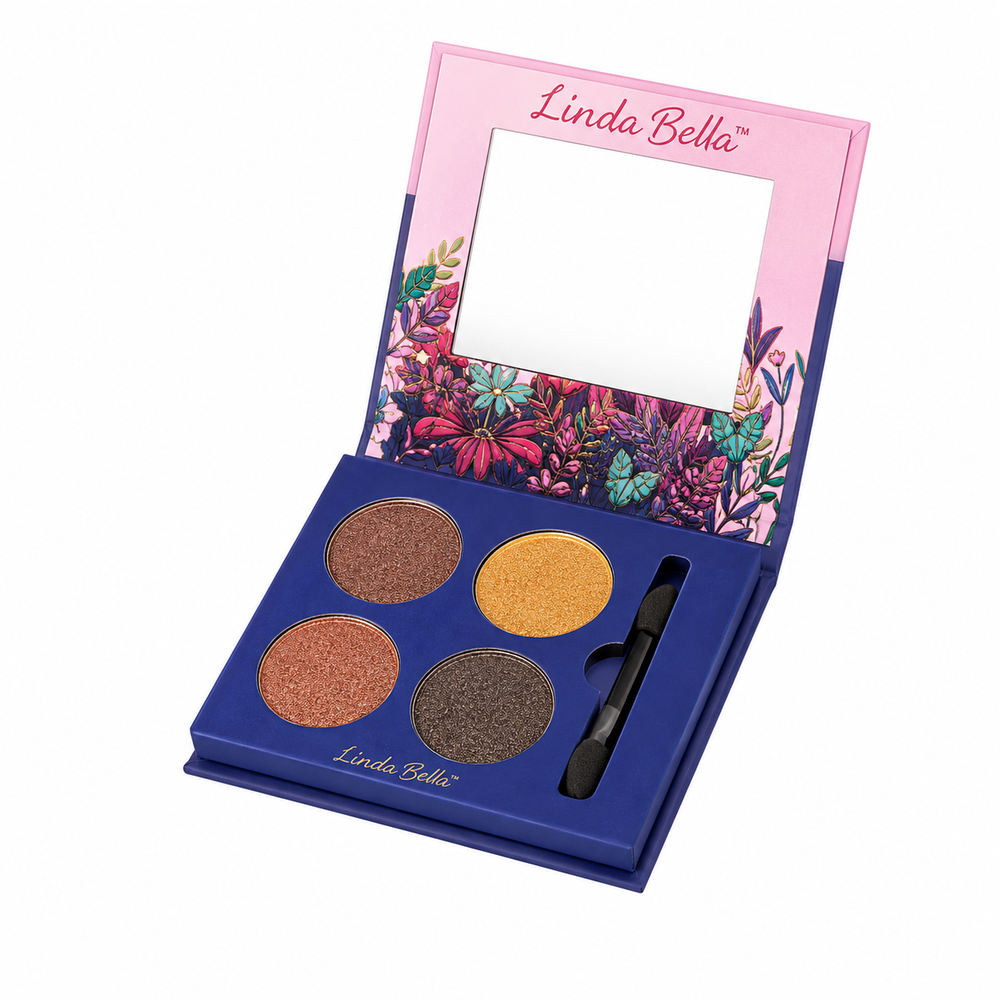 Take Care FK Eyeshadow Palette 4 Colors with Brush & Mirror | DL12 - Beauty & Personal Care - Lebanon