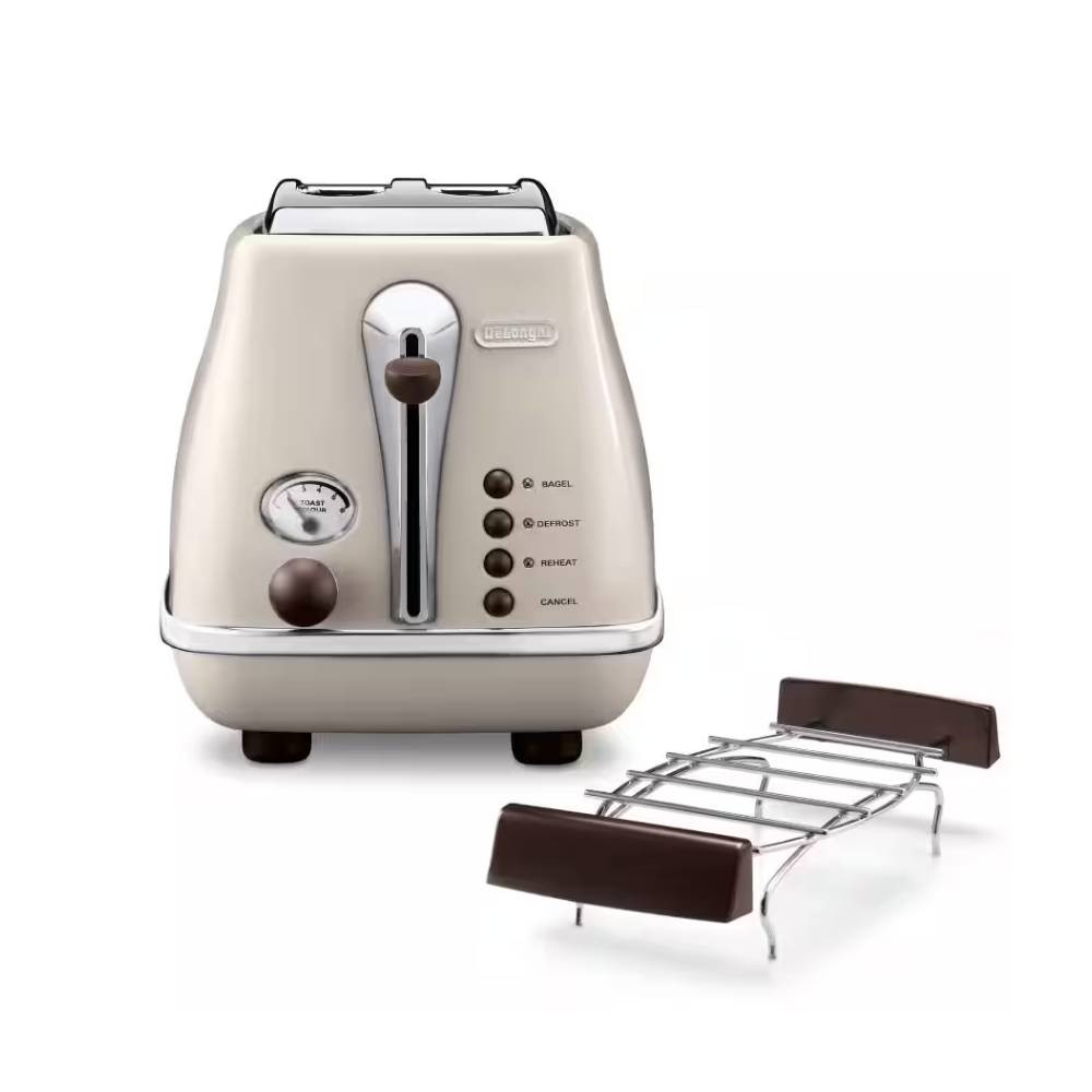 Delonghi DeLonghi Icona Vintage 2-Slice Toaster Beige Cream | CTOV2103BG - Home & Kitchen - Lebanon