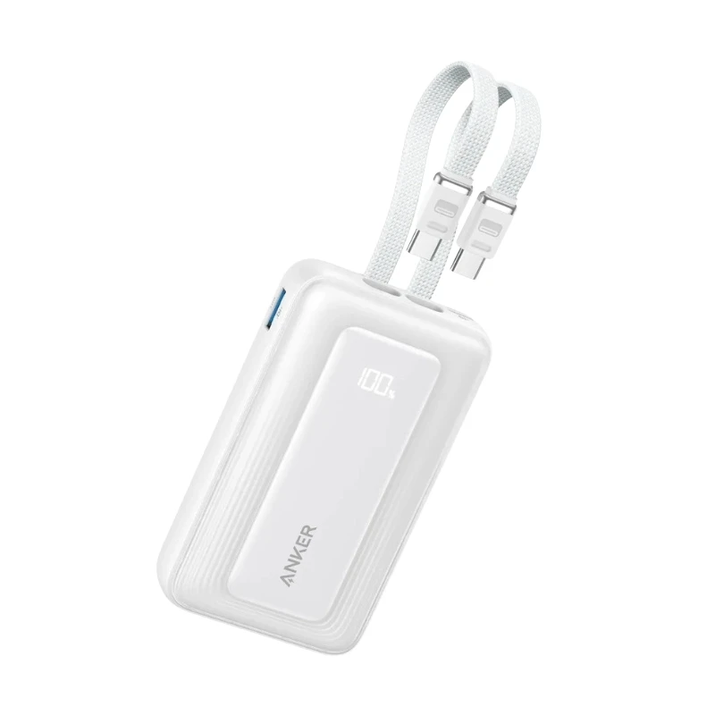 Anker Anker Zolo 10000mAh 35W Power Bank with Built-in Dual USB-C Cables White | A1680H22 - Computers & Tech - Lebanon