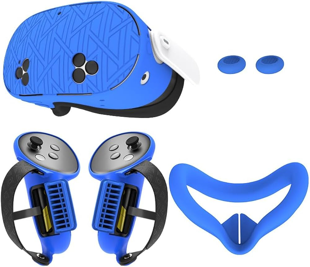 Dobe Silicone Protective Cover Kit 6 in 1 For Meta Quest 3S - Blue - Gaming - Lebanon