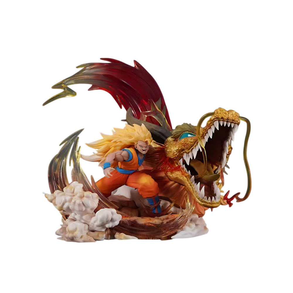 DragonBall Dragon Ball Z Goku Super Saiyan 3 Burst Dragon Fist 35cm Anime PVC Figure - Toys & Games - Lebanon