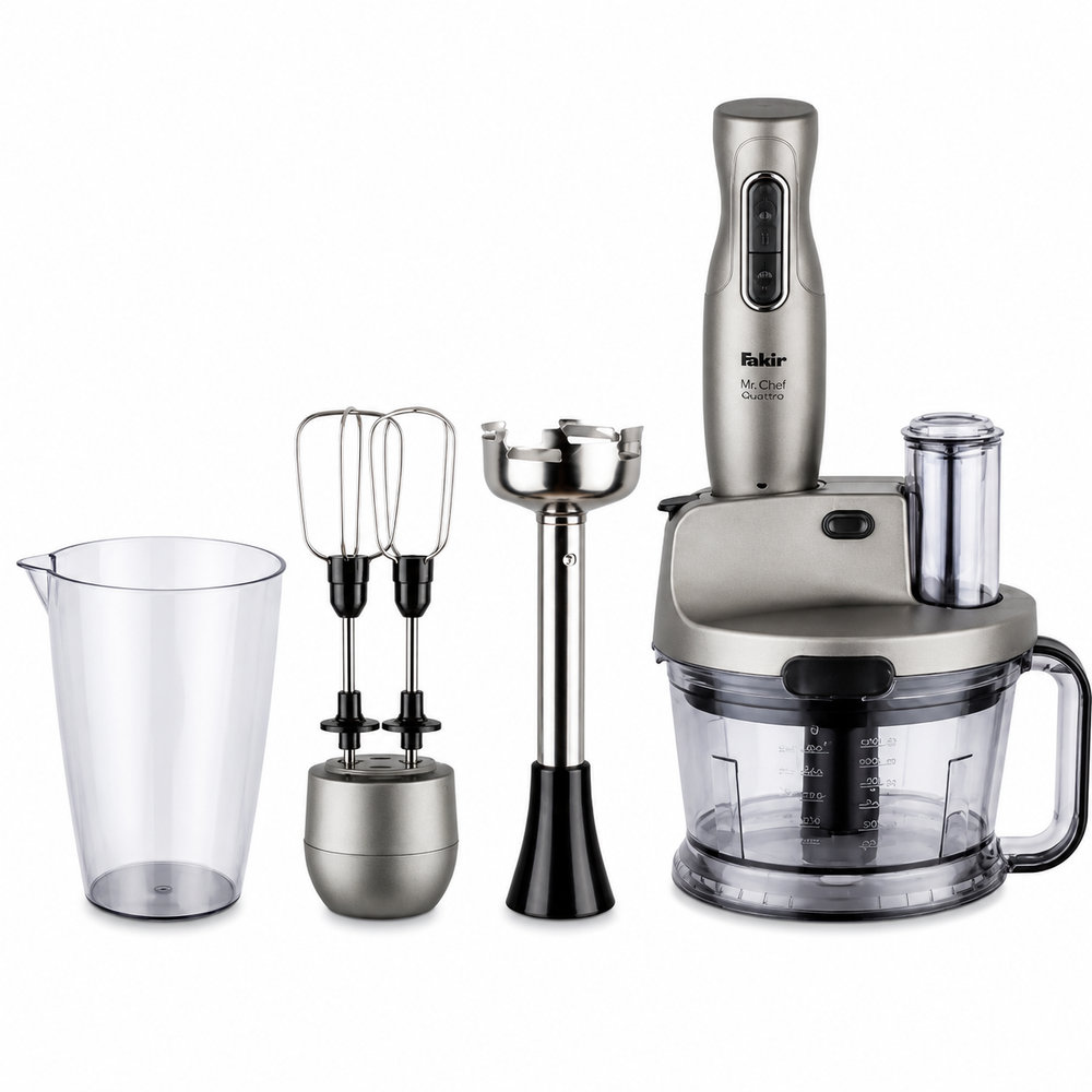 Fakir Fakir Mr Chef Quadro 1000W Blender Set with 1.5L Chopper - Silver | 41004195 - Home & Kitchen - Lebanon