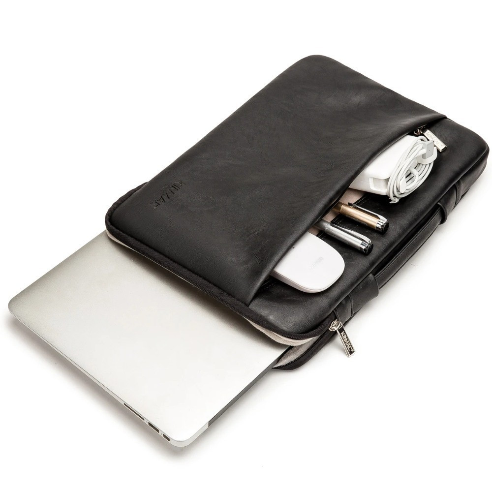 Kinmac Kinmac Vertical Design Laptop Sleeve KMC463-64 – Black PU | Full Protection & Water-Resistant - Computers & Tech - Lebanon