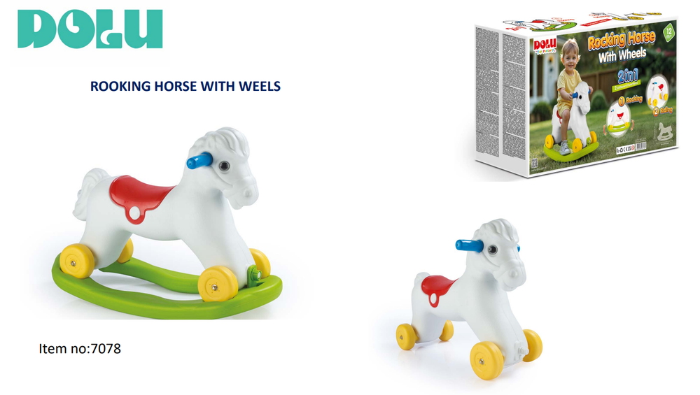 Dolu Dolu 2-in-1 Rocking & Riding Horse with Wheels | 7078 - Toys & Games - Lebanon