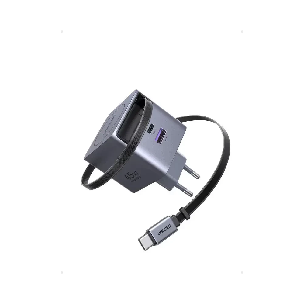 UGREEN UGREEN 45W GaN USB-C Charger with Retractable 5A Cable | X614 - Phones & Wearables - Lebanon