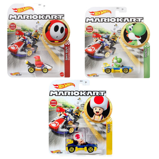Hot Wheels Hot Wheels Mario Kart Yoshi with Captain Toad & Shy Guy Triple Pack - Toys & Games - Lebanon