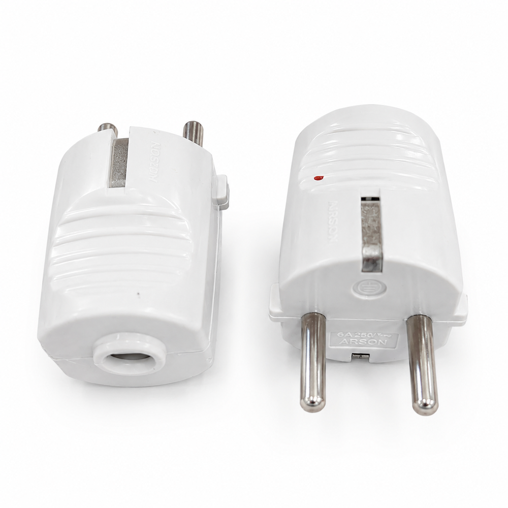 Arson White 2-Pin Plug Adapter 6A 250V | ARS-ADP-6250 - Computers & Tech - Lebanon