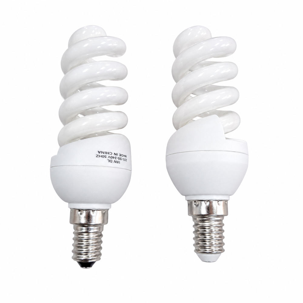 Energy Saving Spiral Bulb E14 - White & Yellow | CFL-E14-WY - Home & Kitchen - Lebanon