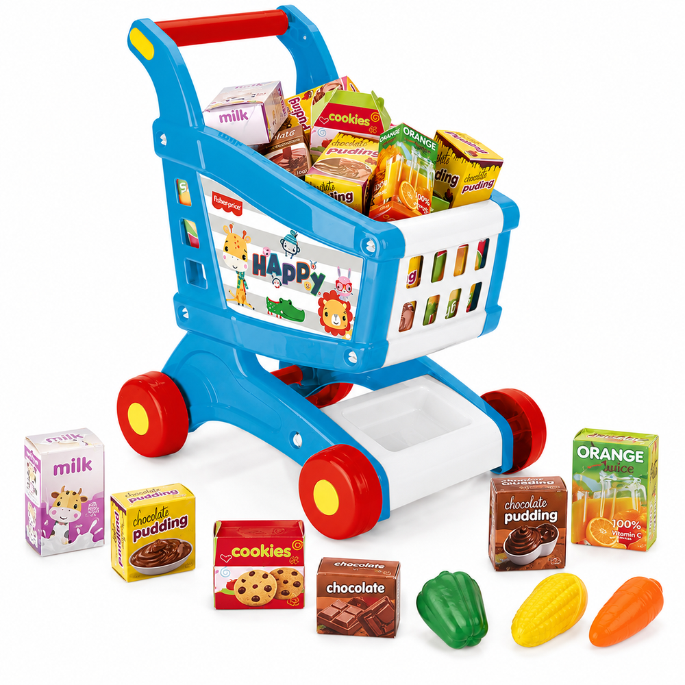 Fisher Price Fisher-Price Shopping Cart & 16 Pieces Accessories | 1806 - Toys & Games - Lebanon