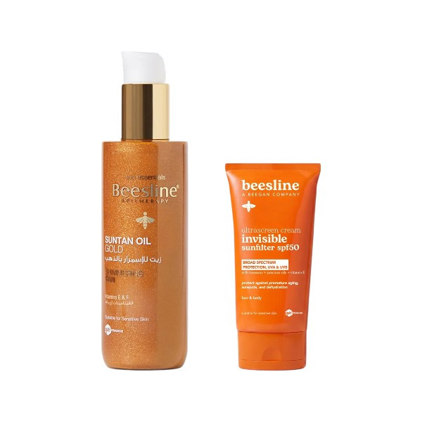 Beesline Beesline Suntan Oil Gold + Ultrascreen Cream Invisible Sunfilter Offer - Beauty & Personal Care - Lebanon