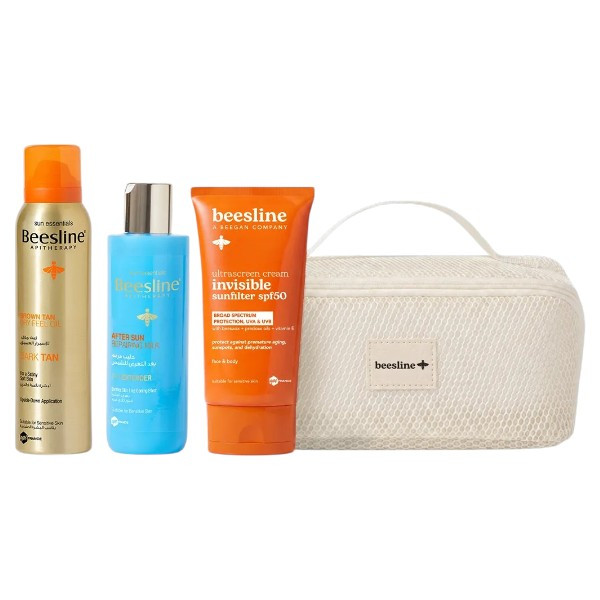 Beesline After Sun Milk + Ultrascreen Invisible SPF50 + Dry Feel Oil + FREE Pouch Offer