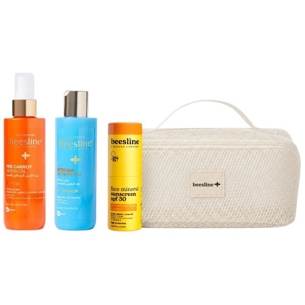 Beesline After Sun Milk + Face Mineral Sunscreen SPF30 + Carrot Suntan Oil + FREE Pouch Offer