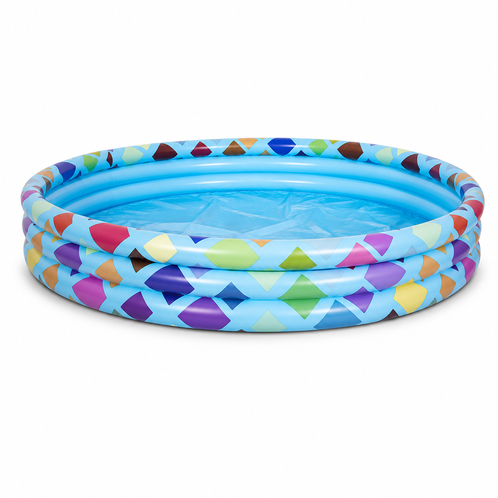 Inflatable Dots 3-Ring Round Pool 157 x 24cm | 51362 - Sports & Outdoors - Lebanon