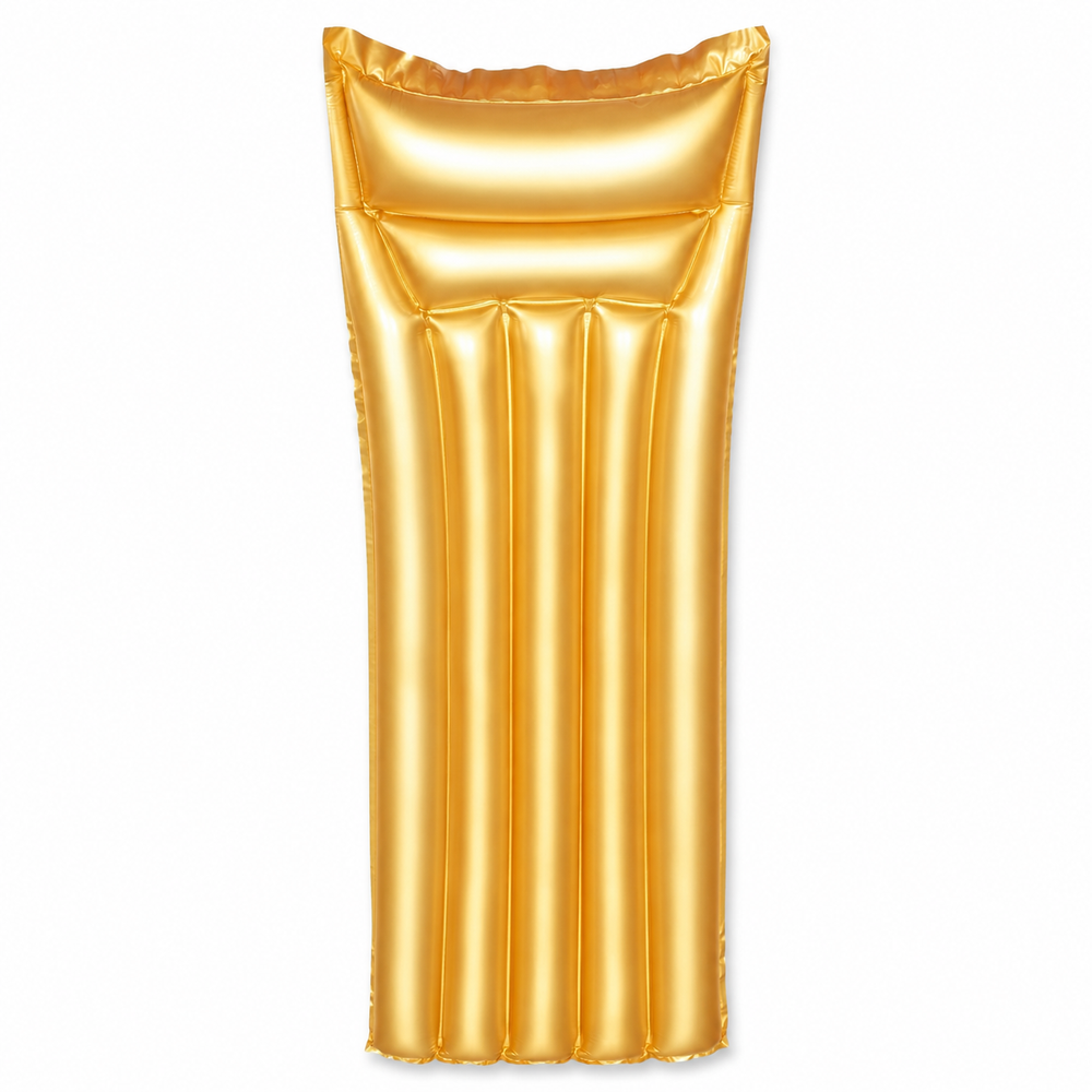 Metallic Gold Inflatable Pool Air Mat with Pillow | 44044 - Sports & Outdoors - Lebanon