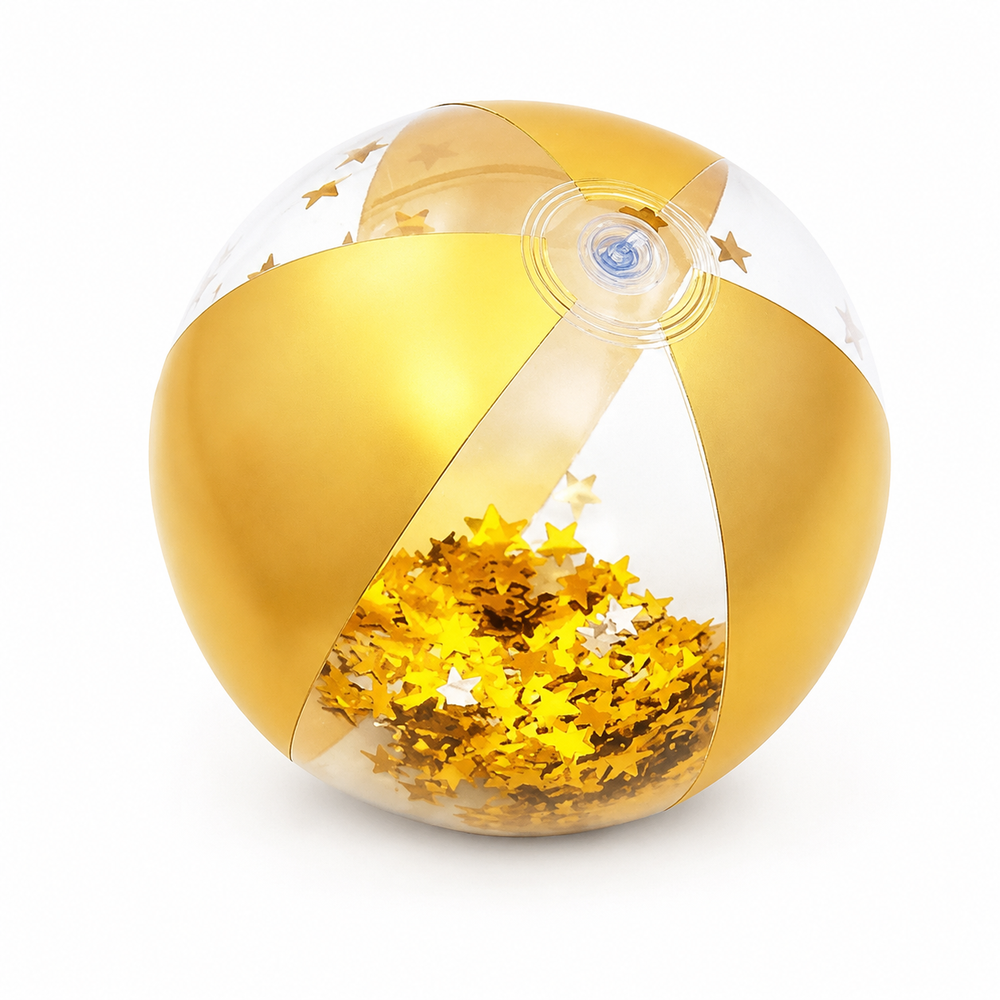 Bestway Bestway Glitter Fusion Inflatable Beach Ball 41 cm - Gold | 31050 - Sports & Outdoors - Lebanon