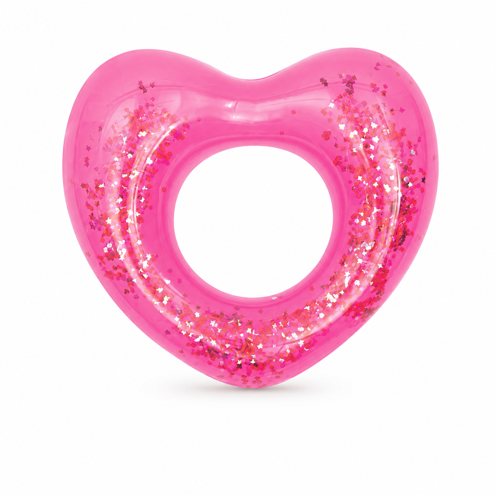 Bestway Bestway Glitter Fusion Heart-Shaped Inflatable Swim Ring 91 cm - Pink | 36141 - Sports & Outdoors - Lebanon