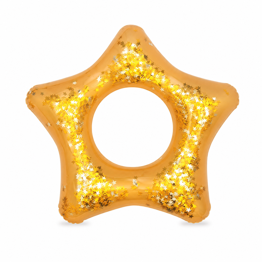 Bestway Bestway Glitter Fusion Star-Shaped Inflatable Swim Ring 107 cm - Gold | 36141 - Sports & Outdoors - Lebanon