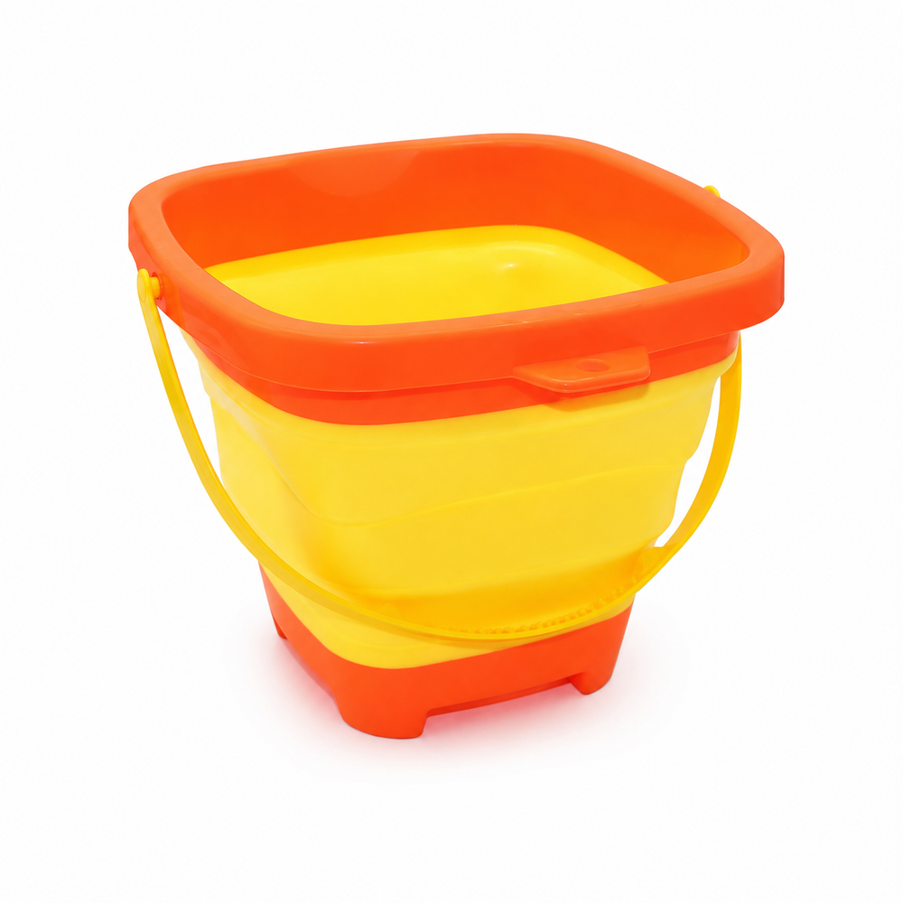 Dede Kids Collapsible Beach and Sand Bucket with Handle - Yellow/Orange | 668-2 - Toys & Games - Lebanon
