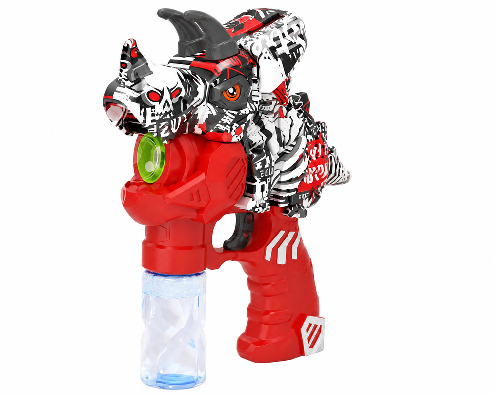 Dinosaur Bubble Gun with Music & Light - Red | 1015/1 - Toys & Games - Lebanon
