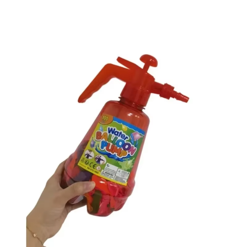 Water Balloon Pump Set with 100 Balloons - Red | V12-100S - Toys & Games - Lebanon
