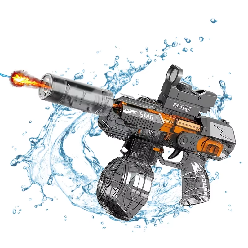 SMG Electric Water Gun with Light & Spray Effects - Grey | AL518-22 - Toys & Games - Lebanon