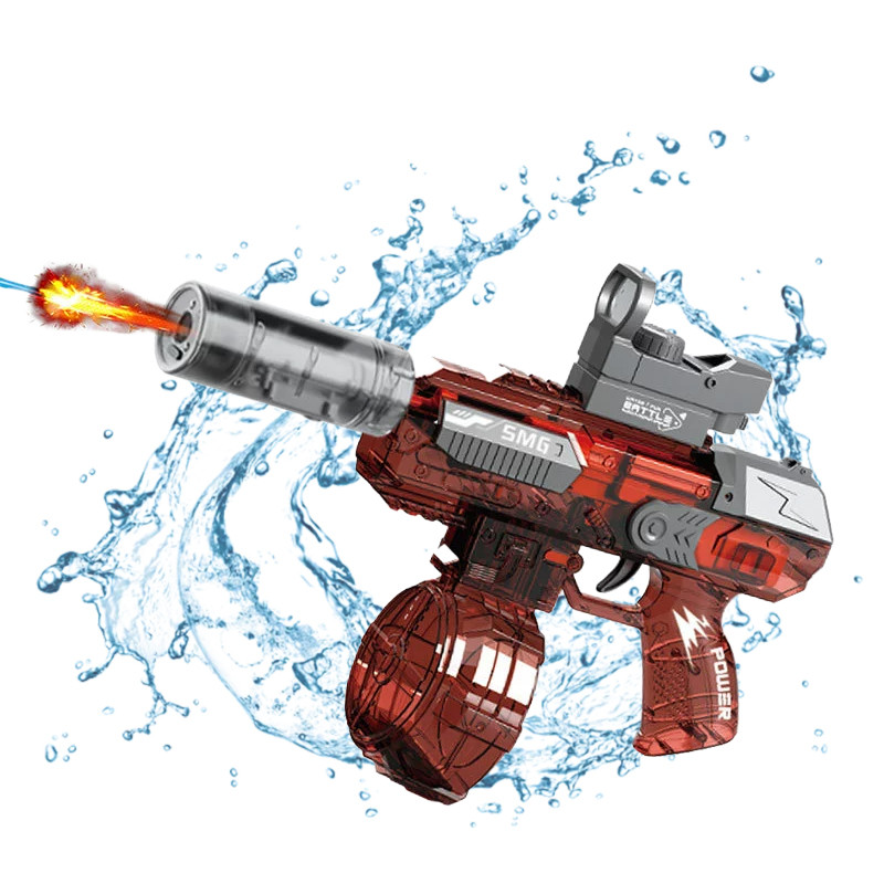 SMG Electric Water Gun with Light & Spray Effects - Red| AL518-22 - Toys & Games - Lebanon