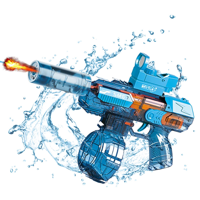 SMG Electric Water Gun with Light & Spray Effects - Blue | AL518-22 - Toys & Games - Lebanon
