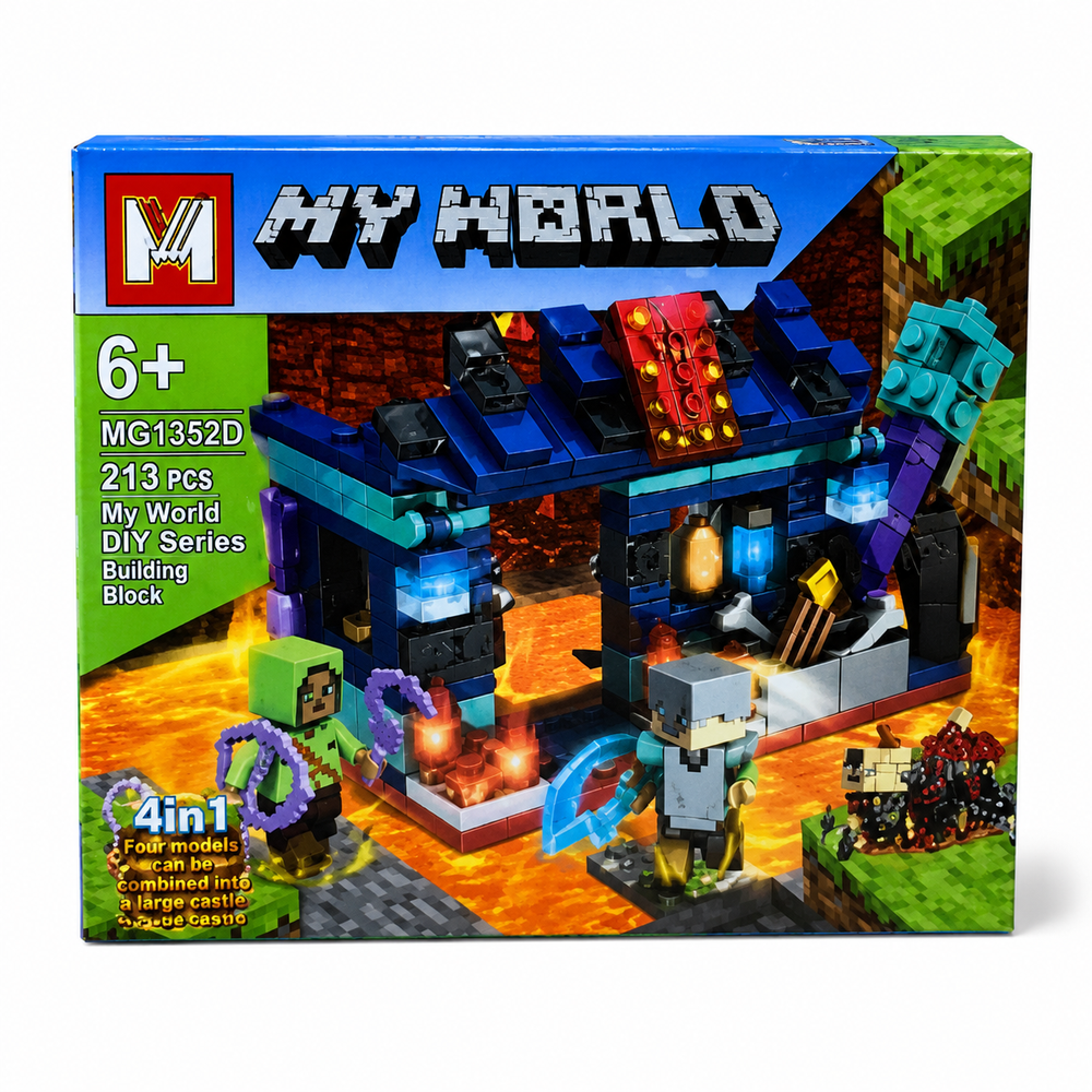 My World Warped Fortress Building Block Set - Blue | MG1352A Style 3 - Toys & Games - Lebanon
