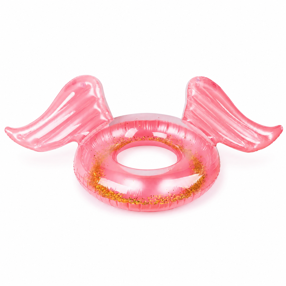 Glitter Angel Wings Inflatable Swim Ring - Pink | AL1546-16 - Sports & Outdoors - Lebanon