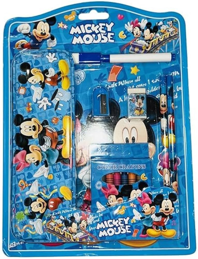  Mickey Mouse School Stationery Set with Notebook & Accessories | WJ1935G - Computers & Tech - Lebanon