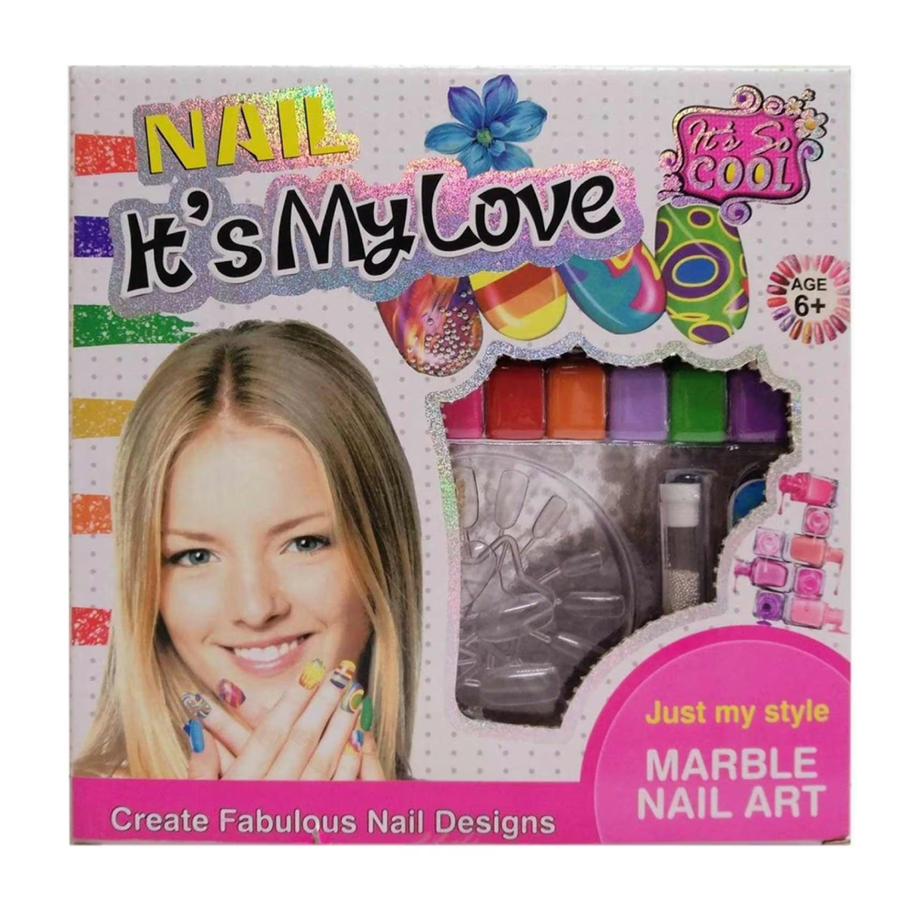 Marble Nail Art Design Kit for Kids | YX8005 - Beauty & Personal Care - Lebanon