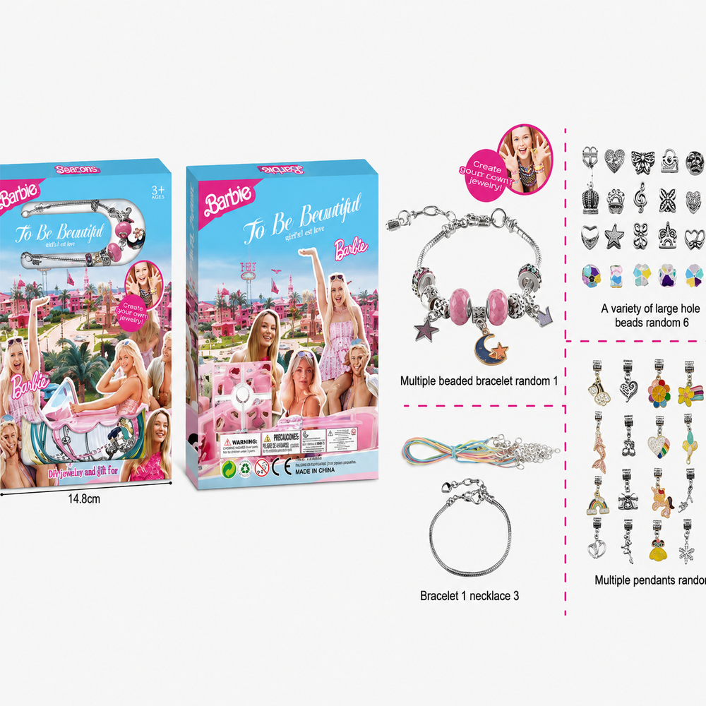 Barbie-Themed DIY Charm Bracelet and Necklace Set | FT2054 - Toys & Games - Lebanon